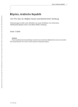 Familienrecht Syrien - Arabische Republik