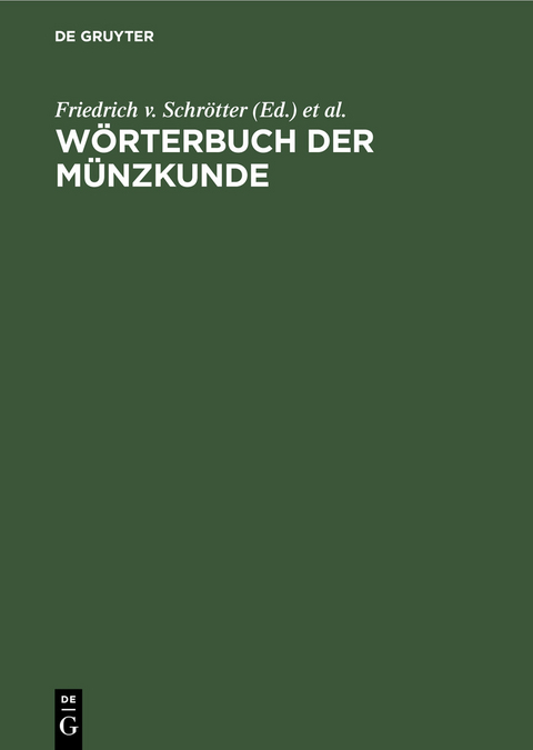 W&ouml;rterbuch der M&uuml;nzkunde - 
