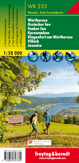 WK 233 W&ouml;rthersee - Ossiacher See - Faaker See - Karawanken - Klagenfurt am W&ouml;rthersee - Villach - Jesenice, Wanderkarte 1:50.000 - 