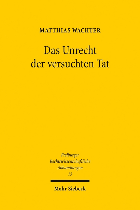 Das Unrecht der versuchten Tat -  Matthias Wachter