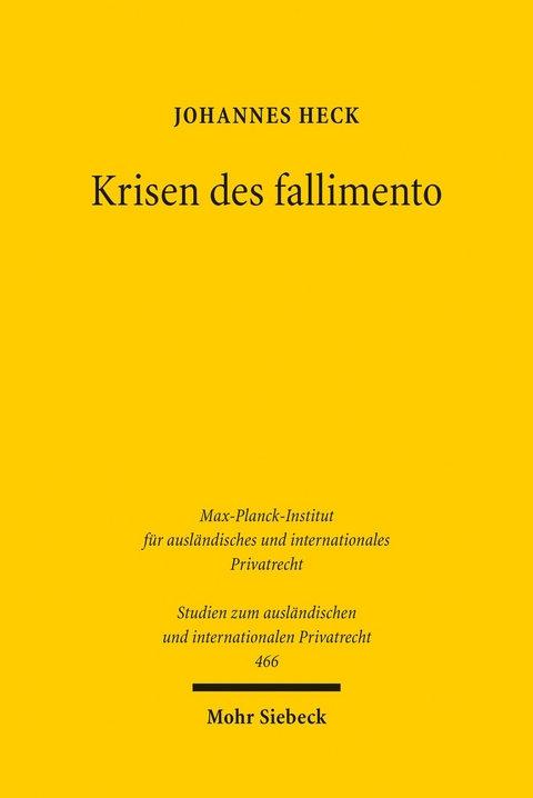 Krisen des fallimento -  Johannes Heck