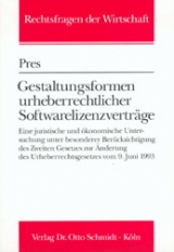 Gestaltungsformen urheberrechtlicher Softwarelizenzvertr&auml;ge - Andreas Pres