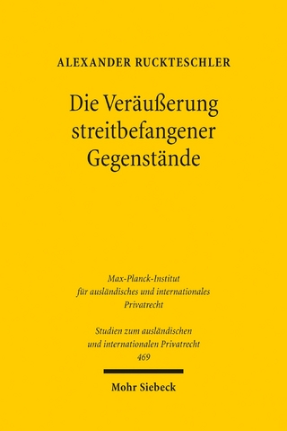 Die Veräußerung streitbefangener Gegenstände