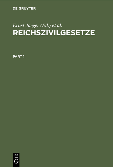 Reichszivilgesetze. (Ausgabe f&uuml;r Sachsen) - 