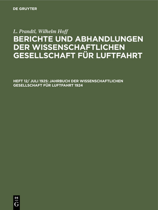 Jahrbuch der Wissenschaftlichen Gesellschaft für Luftfahrt 1924