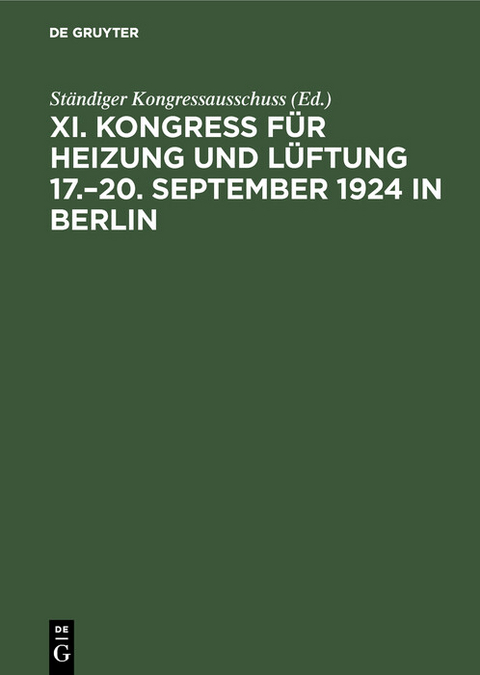 17.&ndash;20. September 1924 in Berlin - 