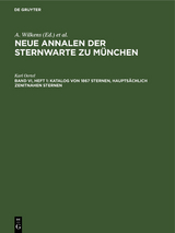 Katalog von 1867 Sternen, haupts&auml;chlich zenitnahen Sternen - Karl Oertel