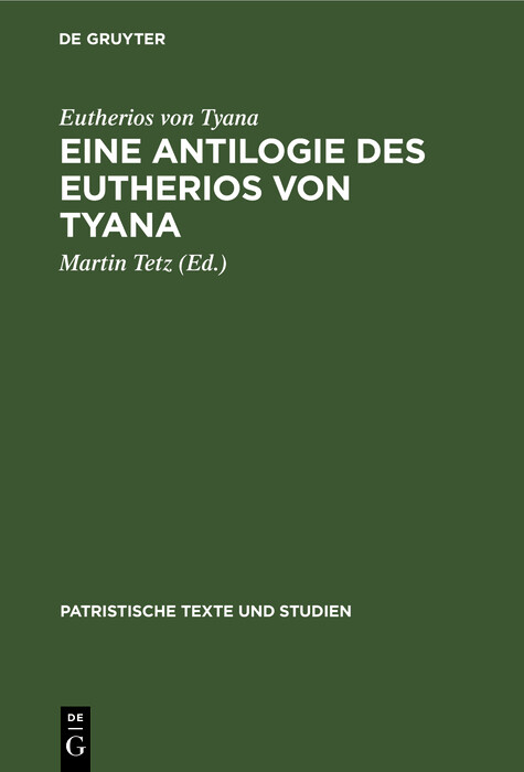 Eine Antilogie des Eutherios von Tyana -  Eutherios von Tyana