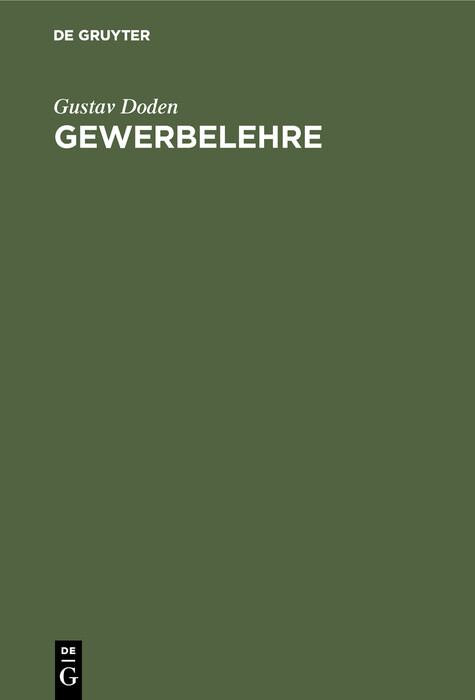 Gewerbelehre - Gustav Doden