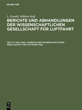 Jahrbuch der Wissenschaftlichen Gesellschaft für Luftfahrt 1926