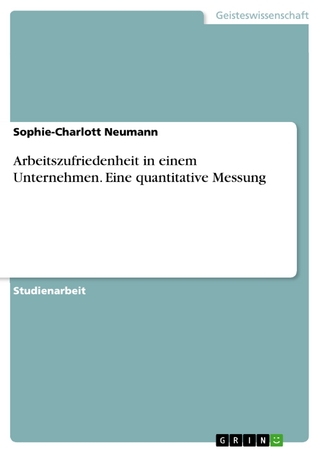 Arbeitszufriedenheit in einem Unternehmen. Eine quantitative Messung