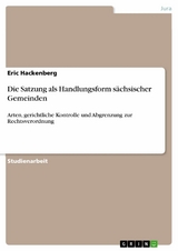 Die Satzung als Handlungsform s&auml;chsischer Gemeinden - Eric Hackenberg