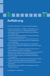 Aufklärung, Band 20: Alexander Gottlieb Baumgarten. Sinnliche Erkenntnis in der Philosophie des Rationalismus - 