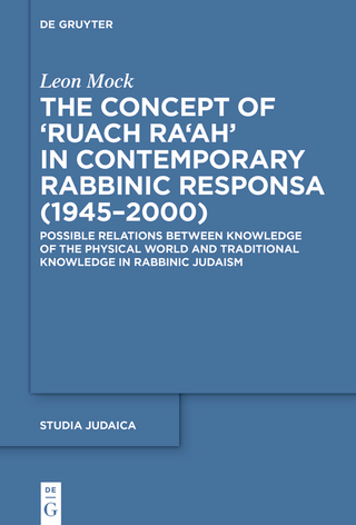 The Concept of ›Ruach Ra‘ah‹ in Contemporary Rabbinic Responsa (1945–2000)