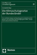 Die Klimaschutzgesetze der Bundesl&auml;nder - Constantin Beye