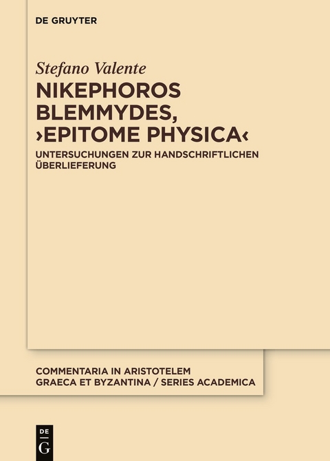 Nikephoros Blemmydes, &rsaquo;Epitome physica&lsaquo; - Stefano Valente