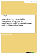 Ausgew&auml;hlte Aspekte des Public Management. E-Government, Standortpolitik und Wirtschaftsf&ouml;rderung, Stadt- und Regionalmarketing