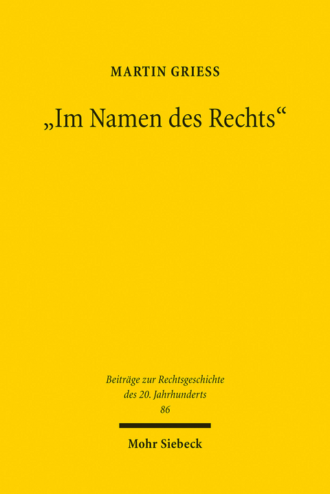 'Im Namen des Rechts' -  Martin Grie&szlig;