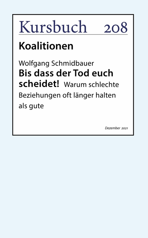 Bis dass der Tod euch scheidet! - Wolfgang Schmidbauer