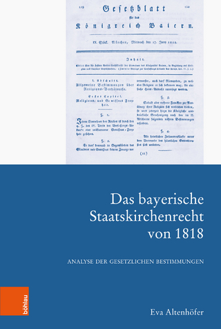 Das bayerische Staatskirchenrecht von 1818