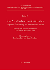 Vom Aram&auml;ischen zum Altt&uuml;rkischen - 