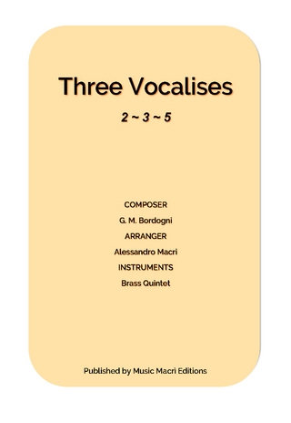 Three Vocalises by G. M. Bordogni