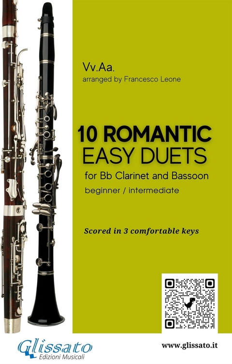 30 Easy Duets for Clarinet and Bassoon Beginners and Early Intermediate - Johannes Brahms, Antonin Dvorak, Pyotr Ilych Tchaikovsky, Modest Mussorgsky, Niccol&ograve; Paganini, Anton Rubinstein, Robert Schumann, Ludwig Van Beethoven