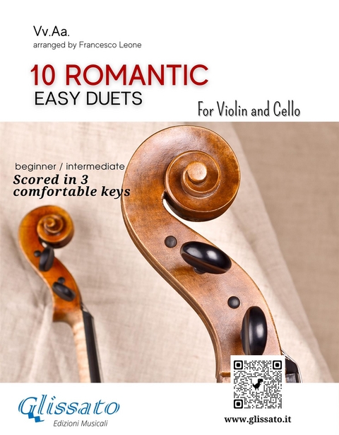 10 Romantic Easy duets for Violin and Cello - Johannes Brahms, Antonin Dvorak, Modest Mussorgsky, Niccol&ograve; Paganini, Anton Rubinstein, Robert Schumann, a cura di Francesco Leone