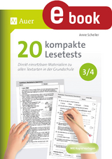20 kompakte Lesetests f&uuml;r Klasse 3/4 - Anne Scheller