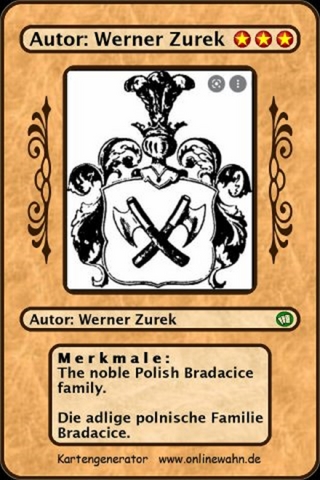 The noble Polish Bradacice family. Die adlige polnische Familie Bradacice.