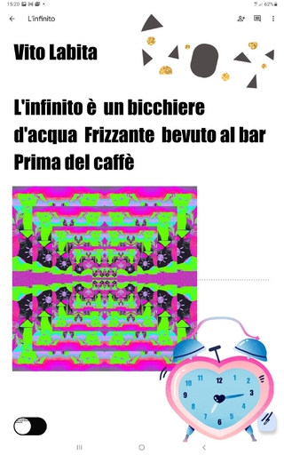 L'infinito è un bicchiere d'acqua frizzante bevuto al bar prima del caffè