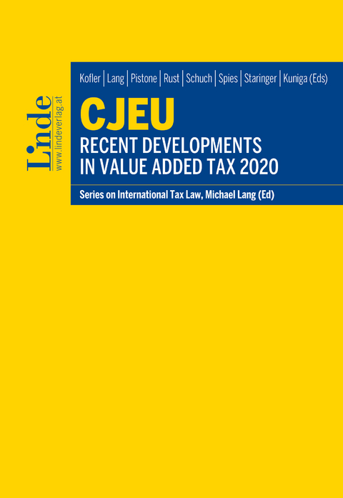 CJEU - Recent Developments in Value Added Tax 2020 - 