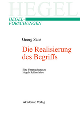 Die Realisierung des Begriffs - Georg Sans