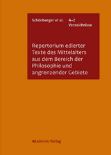 Repertorium edierter Texte des Mittelalters aus dem Bereich der Philosophie und angrenzender Gebiete - 