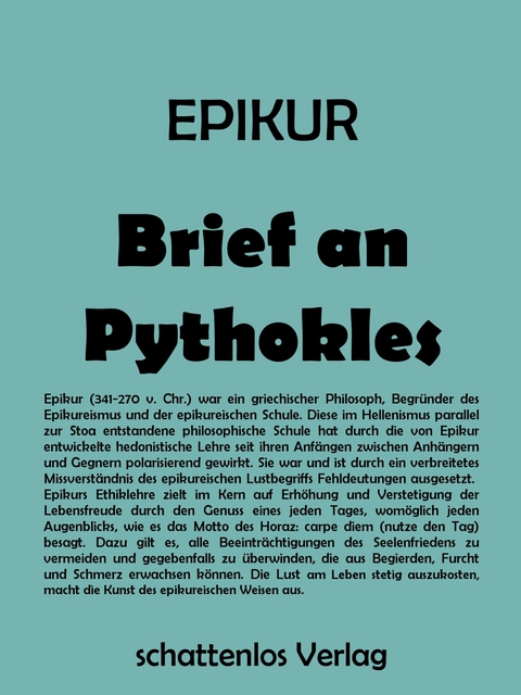 Brief an Pythokles -  Epikur von Samos