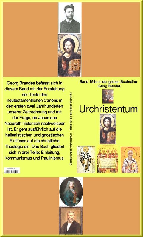 Georg Brandes: Urchristentum  -  Band 191-2 in der gelben Buchreihe - bei Jürgen Ruszkowski -  Georg Brandes
