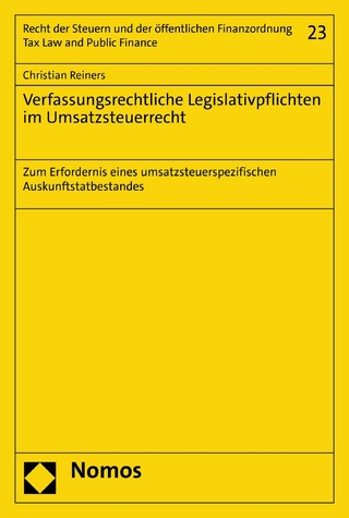Verfassungsrechtliche Legislativpflichten im Umsatzsteuerrecht