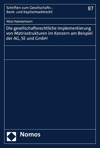 Die gesellschaftsrechtliche Implementierung von Matrixstrukturen im Konzern am Beispiel der AG, SE und GmbH
