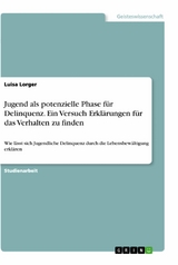 Jugend als potenzielle Phase f&uuml;r Delinquenz. Ein Versuch Erkl&auml;rungen f&uuml;r das Verhalten zu finden - Luisa Lorger