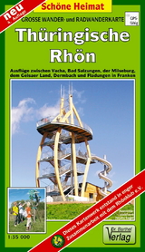 Gro&szlig;e Radwander- und Wanderkarte Th&uuml;ringische Rh&ouml;n