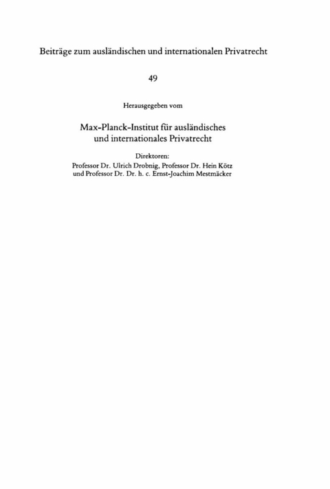 Internationales Versicherungsvertragsrecht -  Wulf-Henning Roth