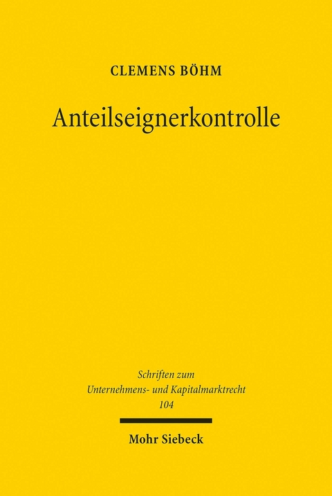 Anteilseignerkontrolle -  Clemens Böhm