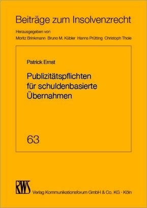 Publizit&auml;tspflichten f&uuml;r schuldenbasierte &Uuml;bernahmen -  Patrick Enst