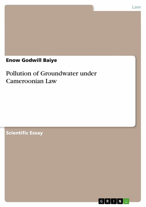 Pollution of Groundwater under Cameroonian Law - Enow Godwill Baiye