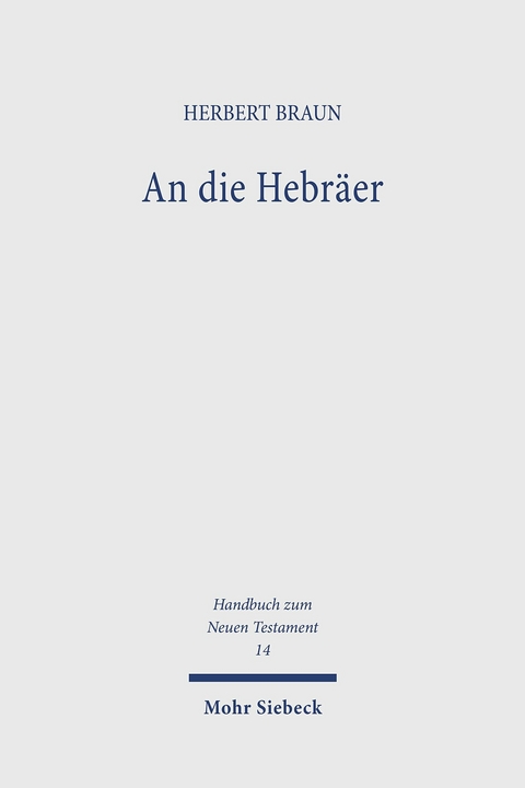 An die Hebr&auml;er -  Herbert Braun