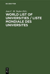 World List of Universities / Liste Mondiale des Universites - 