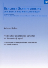 Freiberufler als st&auml;ndige Vertreter im Sinne des &sect; 13 AO - Andreas H&ouml;pfner