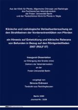 Klinische und radiologische Verlaufsuntersuchung an den Strahlbeinen der Vorderextremit&auml;ten von Pferden - Simone Erdmann