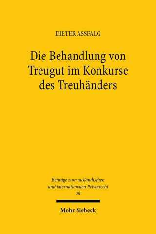 Die Behandlung von Treugut im Konkurse des Treuhänders