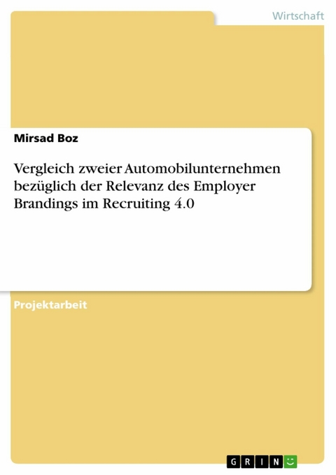 Vergleich zweier Automobilunternehmen bez&uuml;glich der Relevanz des Employer Brandings im Recruiting 4.0 - Mirsad Boz